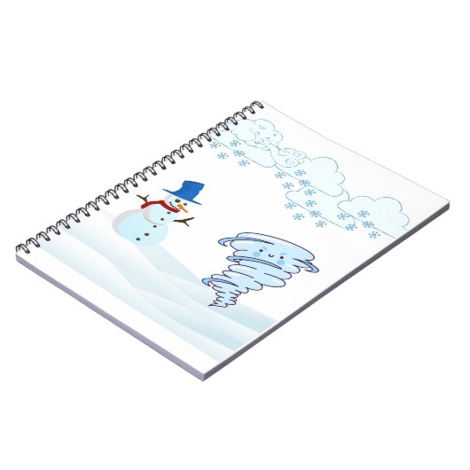 Niedlicher Schneemann und Wind Notizblock (Linke Seite)