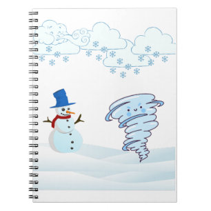 Niedlicher Schneemann und Wind Notizblock