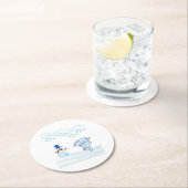 Niedlicher Schneemann und Wind Runder Pappuntersetzer (Vor Ort)