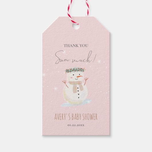 Niedlicher Schneemann Vielen Dank, dass Sie viel S Geschenkanhänger (Vorderseite)