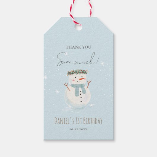 Niedlicher Schneemann Vielen Dank, dass Sie viel S Geschenkanhänger (Vorderseite)