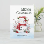 Niedlicher Schneemann Weihnachten (Stehend Vorderseite)