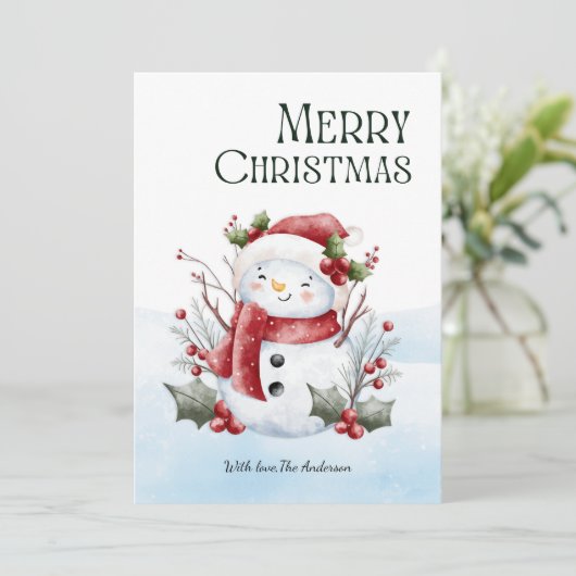 Niedlicher Schneemann Weihnachten (Stehend Vorderseite)