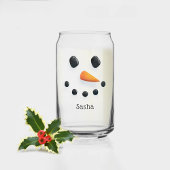 Niedlicher Schneemann Weihnachten Personalisierter Dosenglas