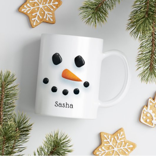 Niedlicher Schneemann Weihnachten Personalisierter Kaffeetasse