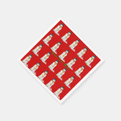 Niedlicher Schneemann, Weihnachten verkleidet Serviette (Ecke)