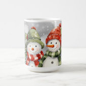 Niedlicher Schneemann Weihnachten Winterurlaub Kaffeetasse (Mittel)