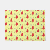 Niedlicher Schneemann Weihnachtsbaum Nahtloses Mus Fußmatte (Vorderseite)