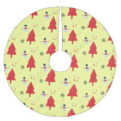Niedlicher Schneemann Weihnachtsbaum Nahtloses Mus Polyester Weihnachtsbaumdecke (Vorderseite)