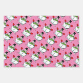 Niedlicher Schneemann Weihnachtsblatt Geschenkpapier Set (Vorderseite 3)