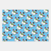 Niedlicher Schneemann Weihnachtsblatt Geschenkpapier Set (Vorderseite)