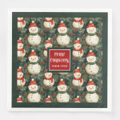 Niedlicher Schneemann Weihnachtsservietten Serviette (Vorderseite)