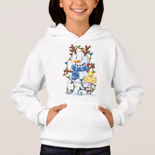 Niedlicher Schneemann WeihnachtsWinter Hoodie (Vorderseite)