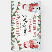 Niedlicher Schneemann Winter Weihnachten 2. Geburt Banner (Vertikal)