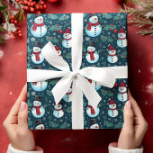 Niedlicher Schneemann Winter Weihnachtsfeiertage Geschenkpapier