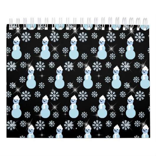 Niedlicher Schneemann Winterschneeflocken Glitzern Kalender (Titelbild)