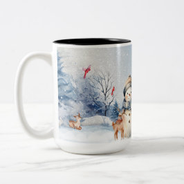 Niedlicher Schneemann Zweifarbige Tasse