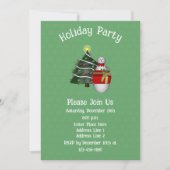 Niedlicher Schneemannbaum Weihnachtsfeiertag Einladung (Vorderseite)