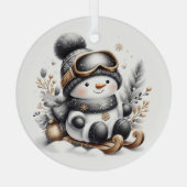 Niedlicher Schneemobil Ornament Aus Glas (Rückseite)