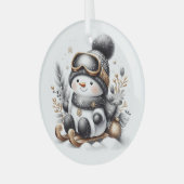 Niedlicher Schneemobil Ornament Aus Glas (Vorderseite links)