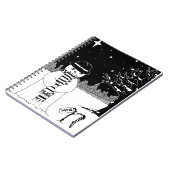 niedlicher Schneeszene in Schwarzweiß Weihnachten Notizblock (Linke Seite)