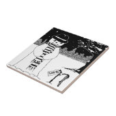 niedlicher Schneeszene zum Weihnachtsfest Fliese (Seite)