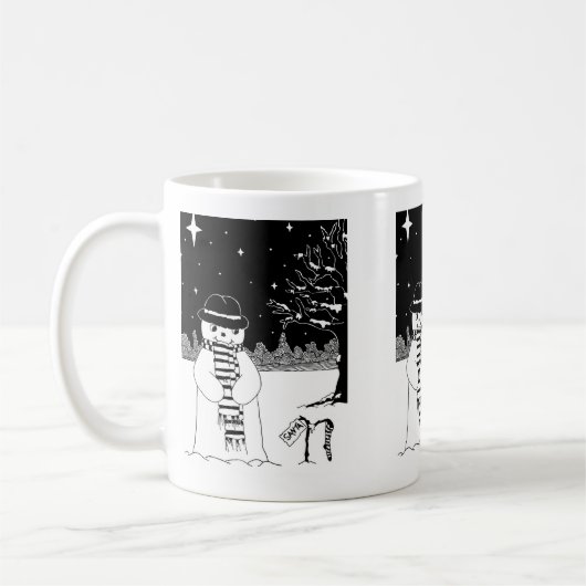 niedlicher Schneeszene zum Weihnachtsfest Kaffeetasse (Links)