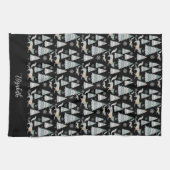 Niedlicher Schneewald und charmante Füchse Geschirrtuch (Horizontal)