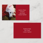 Niedlicher schneeweißer Welpenhund Red Holiday Visitenkarte (Vorne/Hinten)