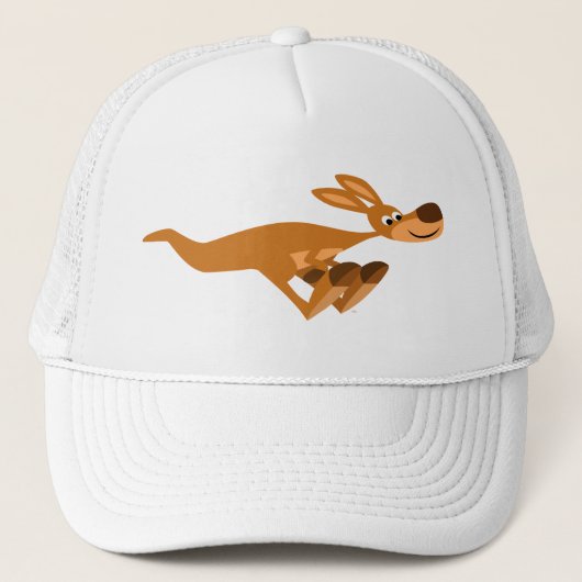 Niedlicher schneller Cartoon Kangaroo Hat Truckerkappe (Vorderseite)