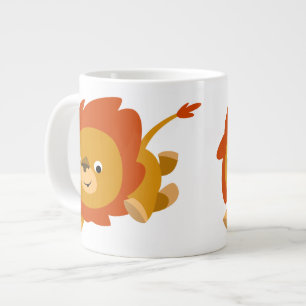 Niedlicher schneller Cartoon Lion Jumbo Tasse