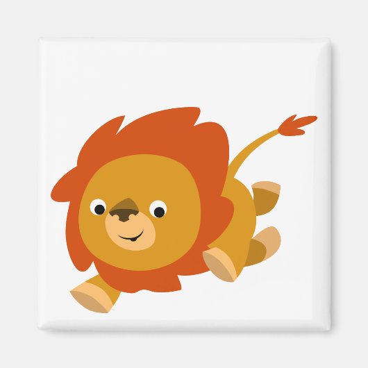 Niedlicher schneller Cartoon Lion Magnet (Vorne)