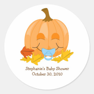 Niedlicher Schnuller Pumpkin Baby Dusche Gefälligk Runder Aufkleber