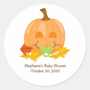 Niedlicher Schnuller Pumpkin Baby Dusche Gefälligk Runder Aufkleber