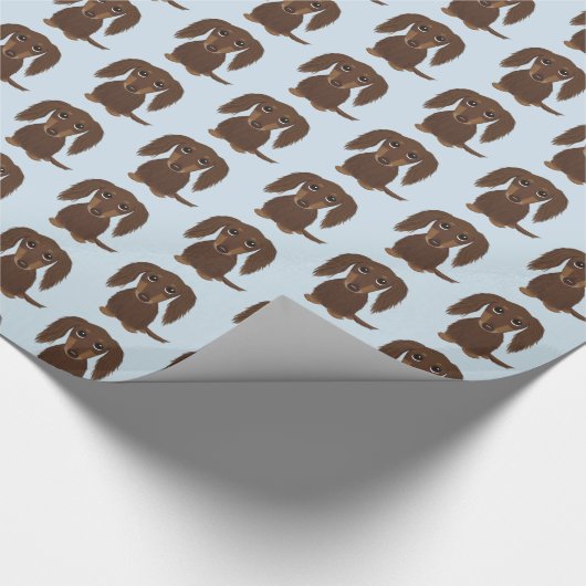 Niedlicher Schokolade Braune Dackel Hund Geschenkpapier (Ecke)