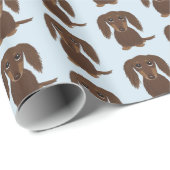 Niedlicher Schokolade Braune Dackel Hund Geschenkpapier (Rolleneckpunkt)
