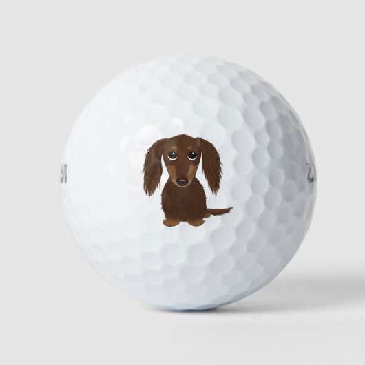 Niedlicher Schokolade Braune Dackel Hund Golfball (Vorderseite)