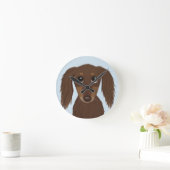 Niedlicher Schokolade Braune Dackel Hund Runde Wanduhr (Zuhause)