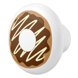 Niedlicher Schokolade-Donut-Design-Keramik ziehen Keramikknauf