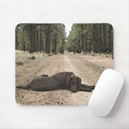 Niedlicher Schokolade-Labrador Welpe auf einem Wal Mousepad (Mit Mouse)