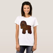 Niedlicher Schokoladen-Cockerspaniel-Cartoon T-Shirt (Vorne ganz)