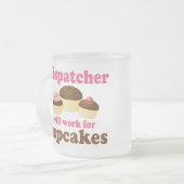 Niedlicher Schokoladen-Kuchen-Fahrdienstleiter Mattglastasse (Vorderseite Links)