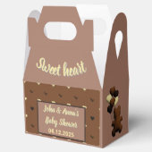 Niedlicher Schokoladenbär Baby Duschbox Geschenkschachtel (Geöffnet)