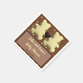 Niedlicher Schokoladenbär Babydusche Serviette