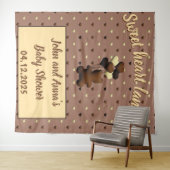 Niedlicher Schokoladenbär Babydusche Wandteppich (Beispiel (Horizontal))