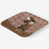 Niedlicher Schokoladenbär Birthday-Teller Pappteller (Gewinkelt)