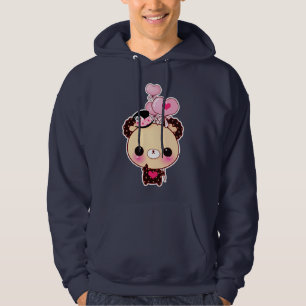 Niedlicher Schokoladenbär mit Herz-förmigen Hoodie