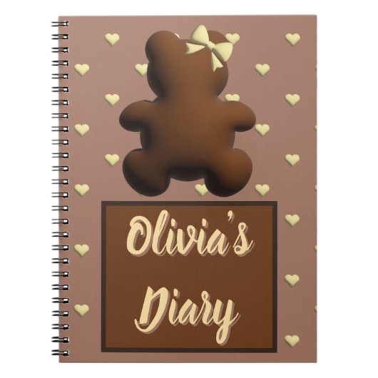 Niedlicher Schokoladenbär Personalisiertes Notizbu Notizblock (Vorderseite)