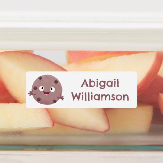 Niedlicher Schokoladenkeks Cartoon personalisiert Etiketten (Befestigt)