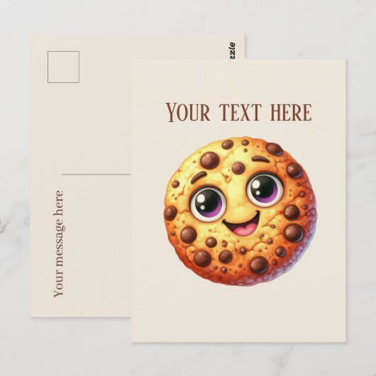 Niedlicher Schokoladenkeks - Nachricht Postkarte (Vorne/Hinten)